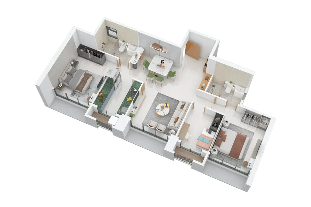 Nimbus The Arista 4BHK plus servant apartment floor plan with premium layout and open spaces